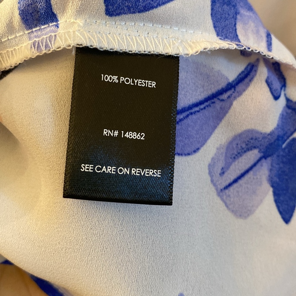 Torrid Ruffled White and Blue Blouse with Peter Pan Collar - Picture 10 of 10